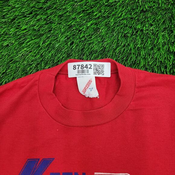 Vintage 80s Keen Vette Z06 Shirt M/L 20x27 Red Car Enthusiast - Picture 7 of 14